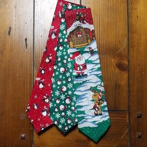 3 Christmas Neck Ties Hallmark & Affliction